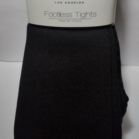 Black Fleece Lined Footless Tights Small Leggings - Picture 8 of 9